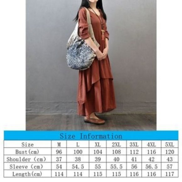 Boho Layered Maxi Dress by Hanyi Fushi flowy NWTS XL teal dress lagenlook vibes - Picture 3 of 12